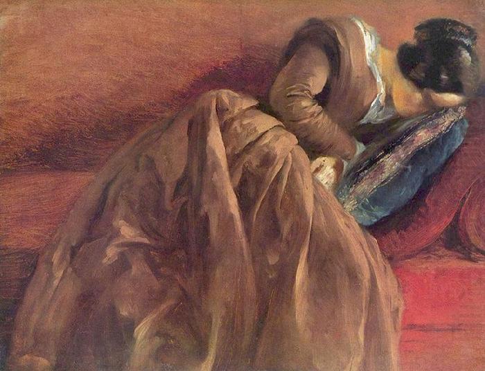 Adolph von Menzel Menzel's sister Emilie, sleeping china oil painting image